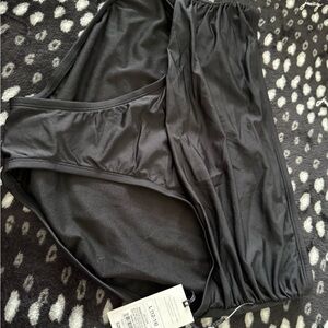 Black High-Waisted Swim Bottoms